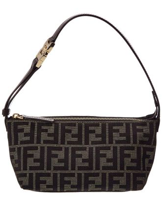 Fendi Fendi Ff Jacquard & Leather Vanity Pouch