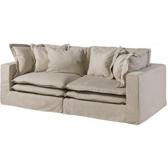 Massivmoebel24 Sylt Divano 2 posti - stoffa / beige 238x117x90