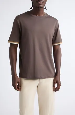 Herno Cotton T-Shirt in 8800 Chocolate Brown at Nordstrom, Size Xx-Large