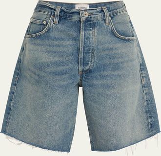 Citizens Of Humanity Ayla Frayed Long Denim Shorts