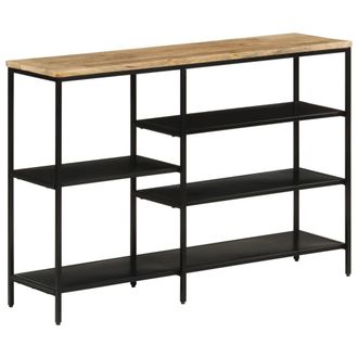 vidaXL Mesa Consola Madera Maciza Mango Rugosa Y Hierro 110x30x75 Cm Vidaxl