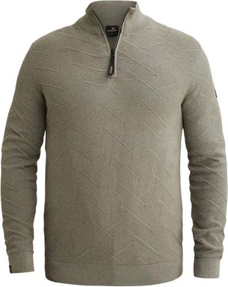 Vanguard Pullover met Halve Rits Kraag - Heren - Sweatshirts & Hoodies - Groen - Maat: 3XL Katoen