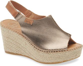 Toni Pons Lugano Espadrille Wedge Sandal in Bronze at Nordstrom, Size 7-7.5Us