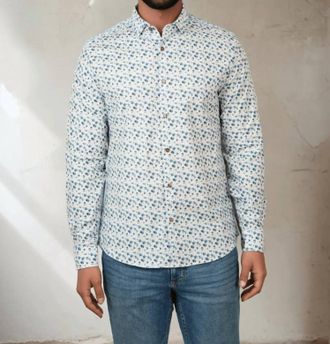 Stone Rose Nova Snowbrush Printed Shirt In White