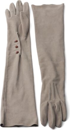 Prada long suede gloves - women - Suede - 6.5 - Grey