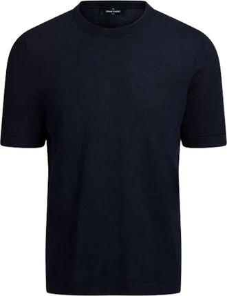Gran Sasso Black Paricollo Crew Neck Wool Top