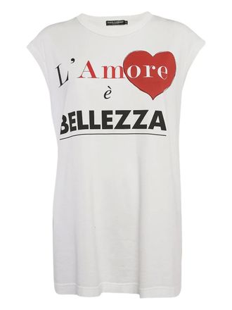 Dolce & Gabbana T-shirt con stampa LAmore &Egrave; Bellezza - Bianco