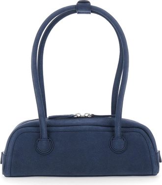 Margesherwood Womens Shoulder Bag Soft Boston Ew Mini Blue Leather Cow