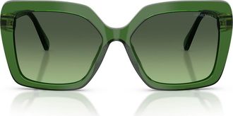 Swarovski 57mm Butterfly Sunglasses in Milky Green /Gradient Green at Nordstrom