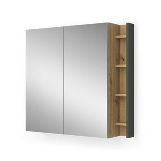 Vicco Armario Con Espejo Para Ba&ntilde;o Edelin, Artesano, 80 X 75 Cm Con Estantes, Vicco