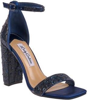 Lady Couture Dalia Crystal Embellished Ankle Strap Sandal in Navy at Nordstrom Rack, Size 11