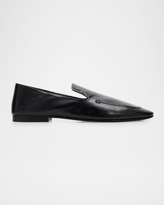 Saint Laurent Men & apos;s YSL Leather Collapsible-Heel Loafers