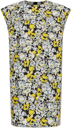 Marni Floral Motif Butterfly Shoulder Dress - Dames - Casual kleedjes - Veelkleurig - 2XS - Katoen - Kleedjes