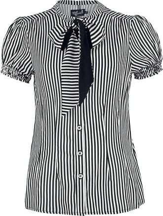 Hell Bunny Humbug Blouse XXL Black/White