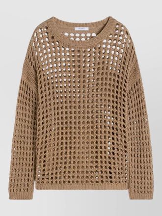 Max Mara cotton mesh crew neck knit jumper
