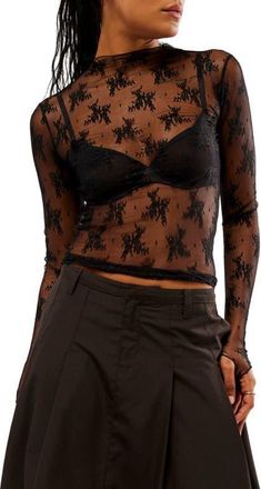 Free People Lady Lux Layering Top in Black at Nordstrom, Size X-Small