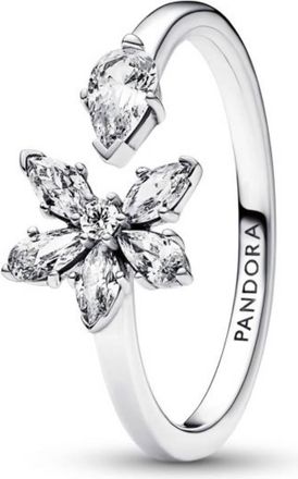 Pandora Ladies Sparkling Herbarium Cluster Open Ring, Size 58