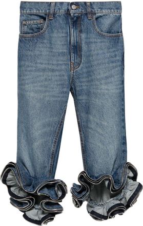 Coperni mid-rise cropped jeans - women - Polyester/Cotton/Cotton - 36 - Blue