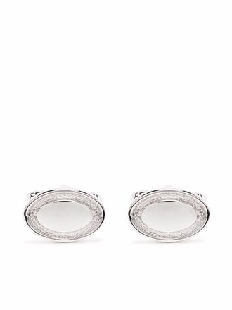 Aspinal of London oval silver plated cufflinks - men - Metal - One Size