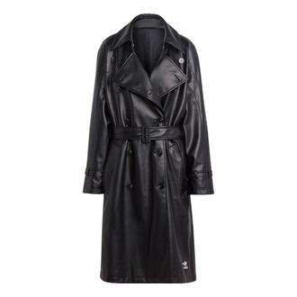 adidas (WMNS) adidas Adicolor Trefoil Faux Leather Trench Coat Black II6083