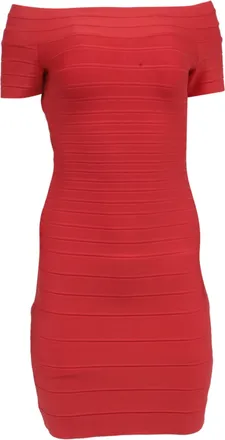 H&eacute;rve L&eacute;ger Bodycon Mini Dress in Red Rayon
