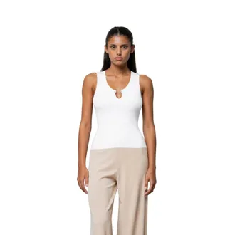 Kaos Kaos, Tops, Dames, Beige, S, Mouwloze Top