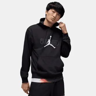 Nike Jordan Sport Crossover Hoodie Men Black Graphic Print Fleece Pullover DSGL195
