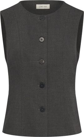 Cream Crbulp Gebreide Vest - Dames - Bodywarmers - Grijs - S - Wol - Jassen