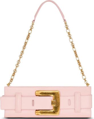 Balmain Anthem smooth leather clutch in Pink at Nordstrom