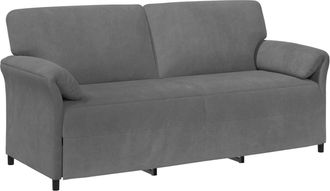 vidaXL Sof&aacute; De 3 Plazas Gris Oscuro 198 X 83 X 95 Cm Terciopelo Vidaxl
