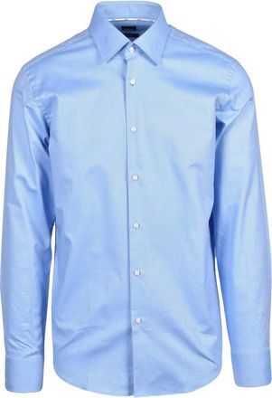 BOSS Light Blue Easy Iron Stretch Cotton Shirt
