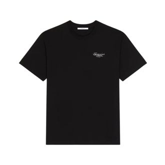 Givenchy T-Shirts, male, Black, XL, Cotton T-Shirt With Logo Stamp Print