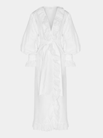Loretta Caponi Ursula Embroidered Cotton Dress