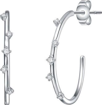 Genevive Silver Hoop Earrings