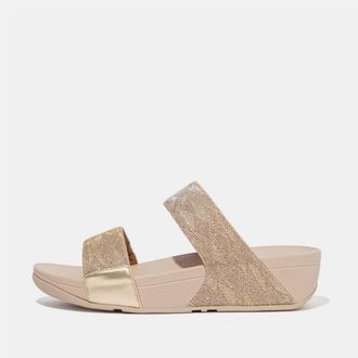 FitFlop Fitflop Womens Fit Flop Glitz Slides in Rose Gold - Size UK 8