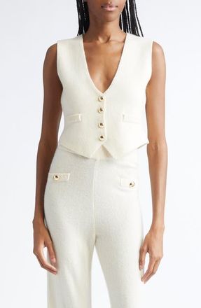 Cinq à Sept Mykah Cashmere Sweater Vest in Ivory at Nordstrom, Size X-Large
