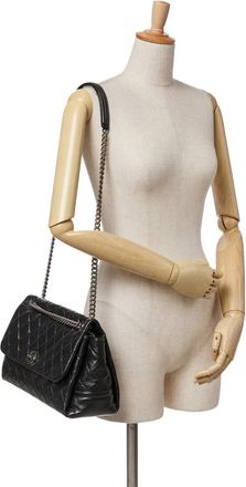 Chanel Hobo Bags - 2014-2015 Medium Quilted Glazed Calfskin Lady Pear - Gr. unisize - in Schwarz - für Damen