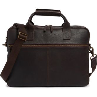 Johnston & Murphy Pebbled Leather Briefcase in Dark Brown at Nordstrom Rack