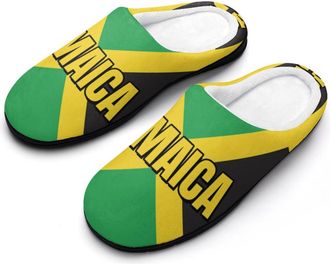 Generic Jamaica Jamaican Flag Funny Mens Cotton Slippers Shoes Novelty Soft Non-Slip Sole Home Shoe