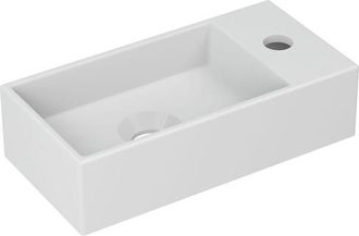 Bernacchini Versus Fontein - 36x18x9cm - wasbak links - 1 kraangat - porselein wit mat