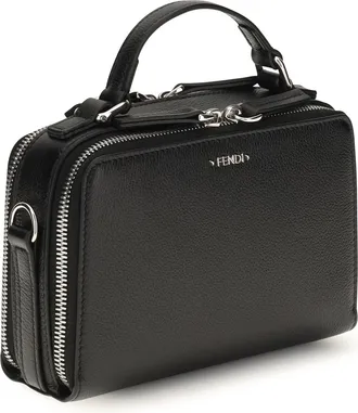 Fendi Calfskin Leather Bag - Black