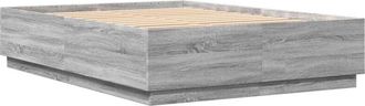 vidaXL Bed Frame with led without Mattress Grey Sonoma 160x200 cm Vidaxl