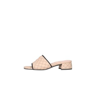 Pretty Ballerinas Elegante open teen leren klomp - Dames - Muiltjes - Beige - 40 EU - Leer - Schoenen