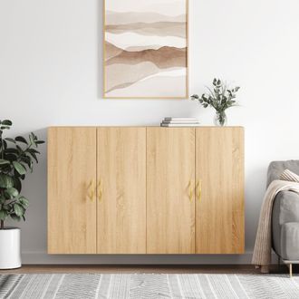 Berkfield Home Wall Mounted Cabinets 2 pcs Sonoma Oak 69.5x34x90 cm in Brown