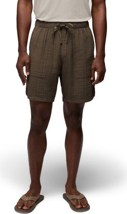 Prana Hideaways Organic Cotton Drawstring Shorts in Mud at Nordstrom, Size X-Large