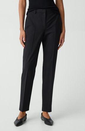 Theory Treeca Slim Fit Stretch Wool Pants in Black - 001 at Nordstrom, Size 14