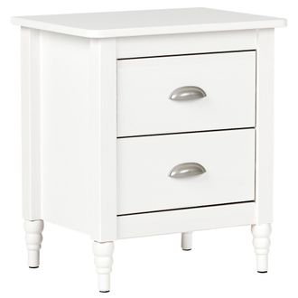 Beliani Beliani - Mesita De Noche Moderna Retro Mesilla 2 Cajones Blanco Shillington