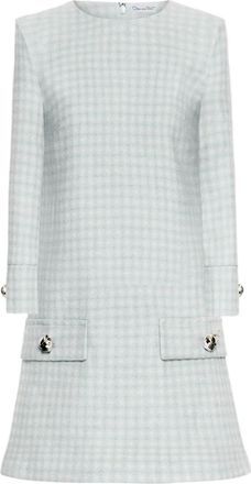 Oscar De La Renta Abito corto a quadretti - Blu