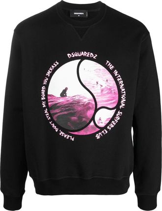 Dsquared2 logo-print cotton sweatshirt - men - Cotton - M - Black