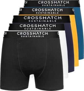 Crosshatch Heren Orlander Boxershorts (Set van 5) (Zwart/Blauw/Mustard/Wit)